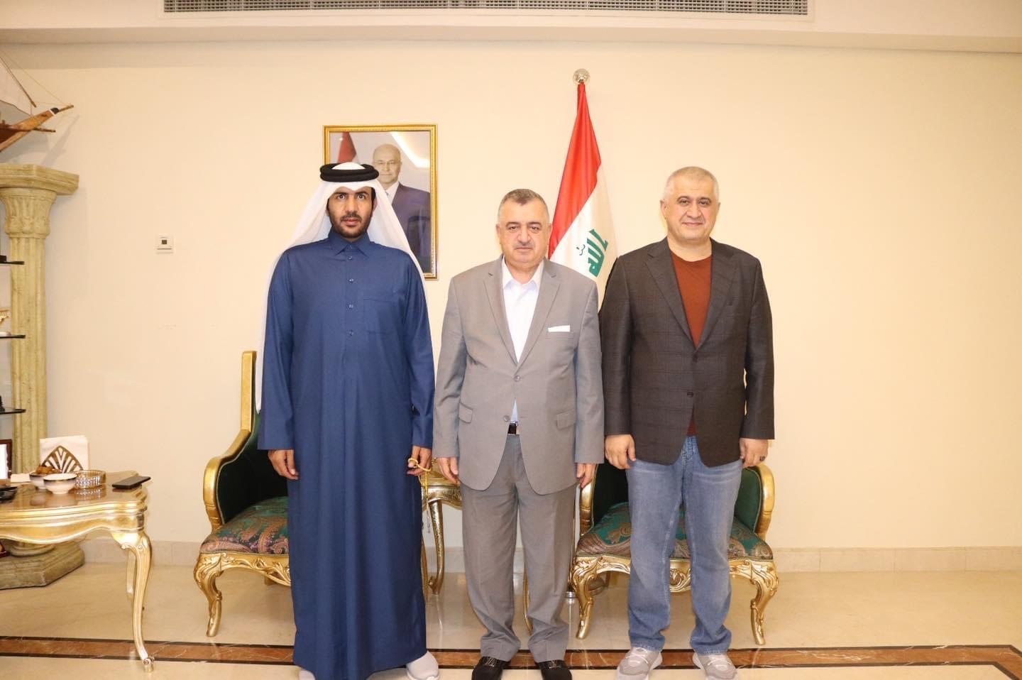 البرزنجي يستقبل السيد نائب رئيس البلدي في دولة قطر الشقيقة سعادة محمد بن حمد العطان ورجل الأعمال العراقي المهندس خالد شاكرالهسنياني