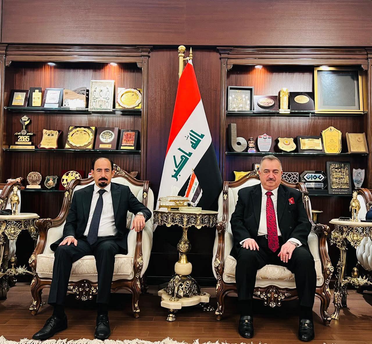 سفير جمهورية العراق لدى المملكة الأردنية الهاشمية يستقبل رئيس مجلس محافظة الأنبار