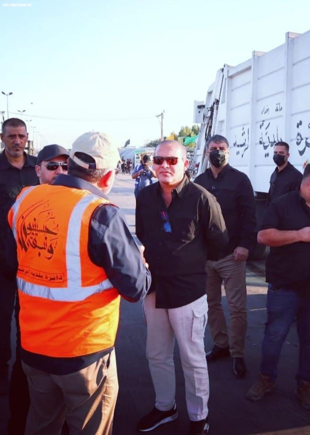 خلال متابعة ميدانية له ضمن طرق مرور الزائرين .. المعمار علاء معن يعلن استنفار الجهد البلدي لخدمة الزائرين المتوجهين صوب مدينة كربلاء المقدسة