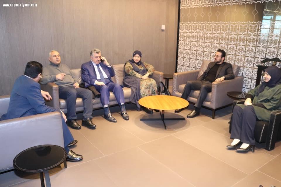 السفير عمر برزنجي يستقبل الوفد النيابي العراقي المشارك في مؤتمر البرلمانيين ضد الفساد المقام برعاية دولة قطر الشقيقة