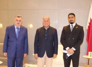 معالي وزير الخارجية يصل مطار حمد الدولي، وكان في استقباله السفير عمر البرزنجي