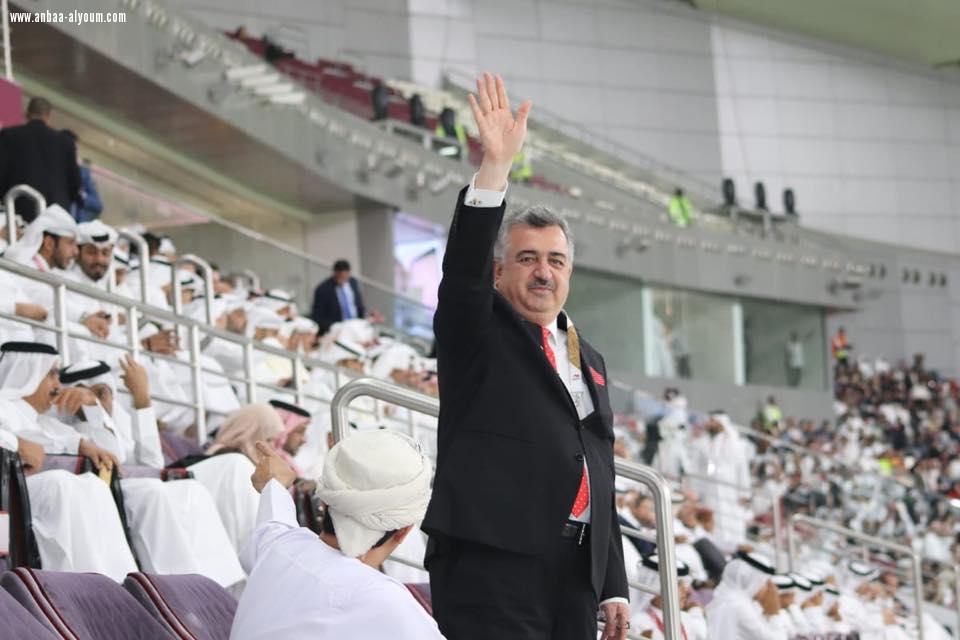 السفير عمر البرزنجي يقدم أجمل التهاني للمنتخب العراقي بمناسبة الفوز في المباراة بين جمهورية العراق ودولة قطر الشقيقة