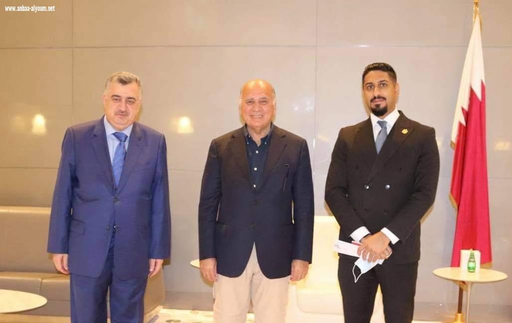 معالي وزير الخارجية يصل مطار حمد الدولي، وكان في استقباله السفير عمر البرزنجي