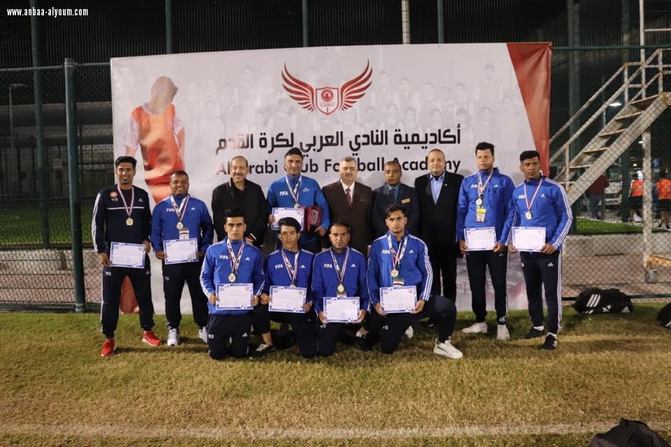 السفير عمر البرزنجي يحضر المباراة النهائية لبطولة الصداقة والسلام بين اكاديمية اسبانيول العراقي وويسباك برشلونة (ليبيا)