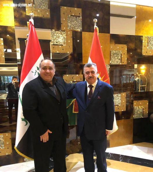 السفير البرزنجي يلتقي بعضو برلمان إقليم كوردستان المحامي ابوبكر هلدني في طريق سفرته الى اربيل عاصمة اقليم كوردستان العراق