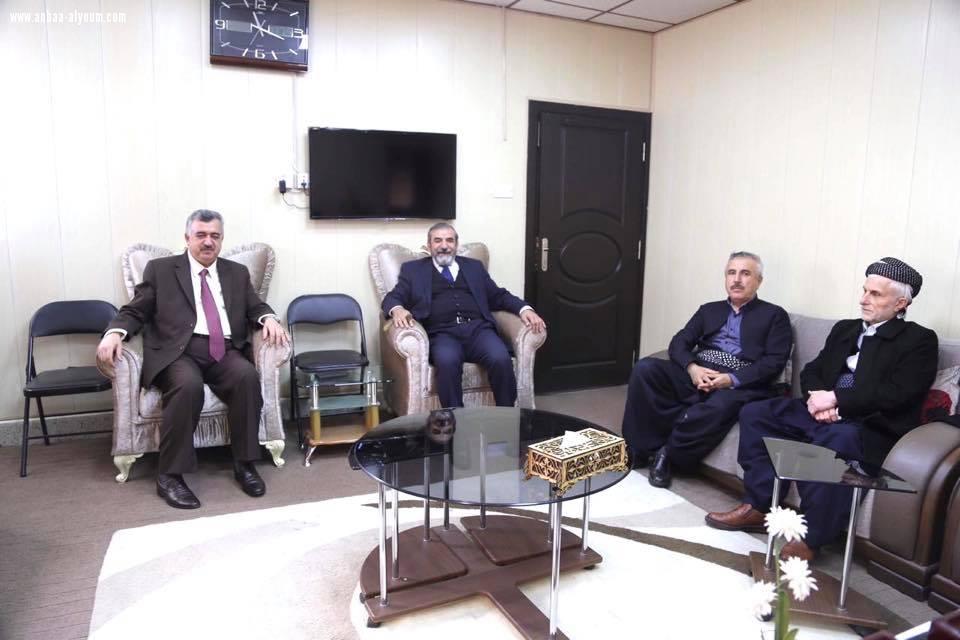 السيد الامين العام للاتحد الاسلامي الكوردستاني معالي الاستاذ صلاح الدين محمد بهاء الدين يستقبل السفير عمر البرزنجي