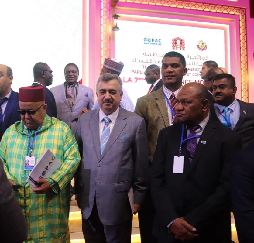 السفير عمر البرزنجي يشارك في افتتاح المؤتمر العالمي السابع للبرلمانيين ضد الفساد في العاصمة القطرية الدوحة.